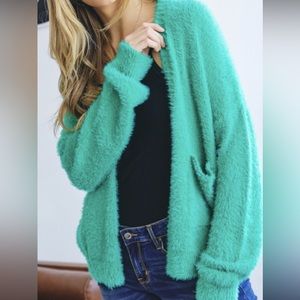 Kelly Green Long Sleeve Cardigan